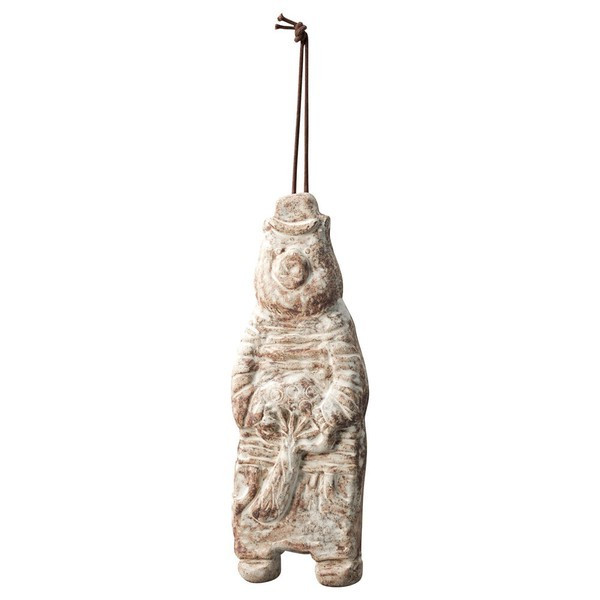 Shigaraki Ware Forest Marche Bear Ornament Large with String Japanese Pottery