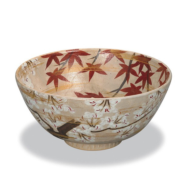Kutani Ware 29.5cm Large Bowl Spring Autumn Pattern Made in Japan