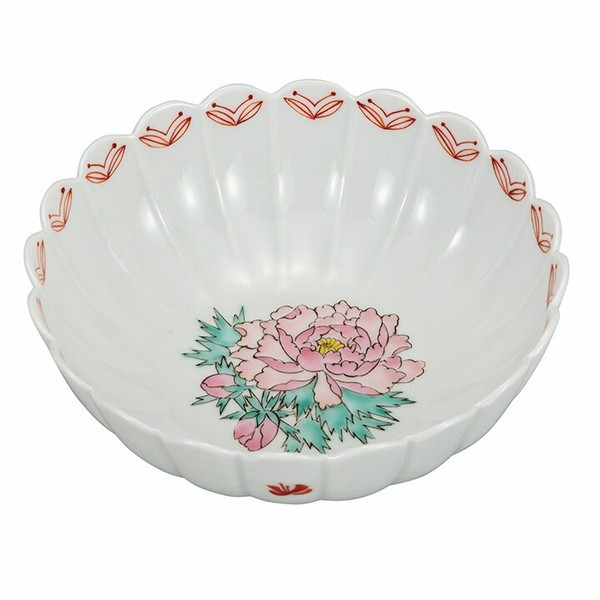 Authentic Kutani Ware Bowl Peony Design 15.6cm Made in Japan