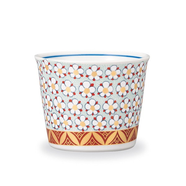 Kutani Ware Soba Choko Cup Umezume Plum Blossom Design Made in Japan