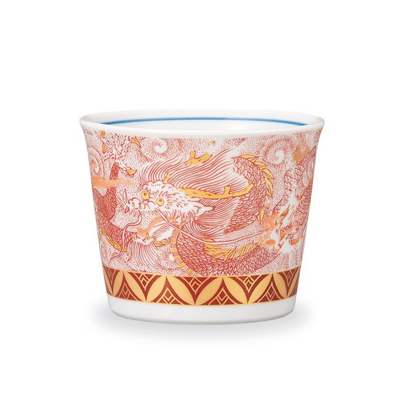 Kutani Ware Soba Choko Cup Akae Dragon Design Made in Japan
