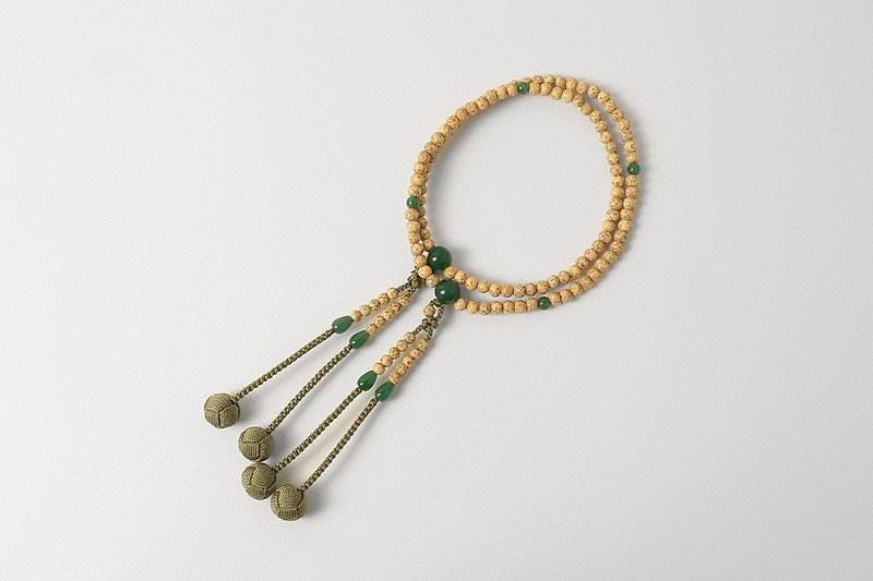 Kyoto Juzu Japanese Mala Bracelet ShingonSeigetsu Linden Aventurine Japan