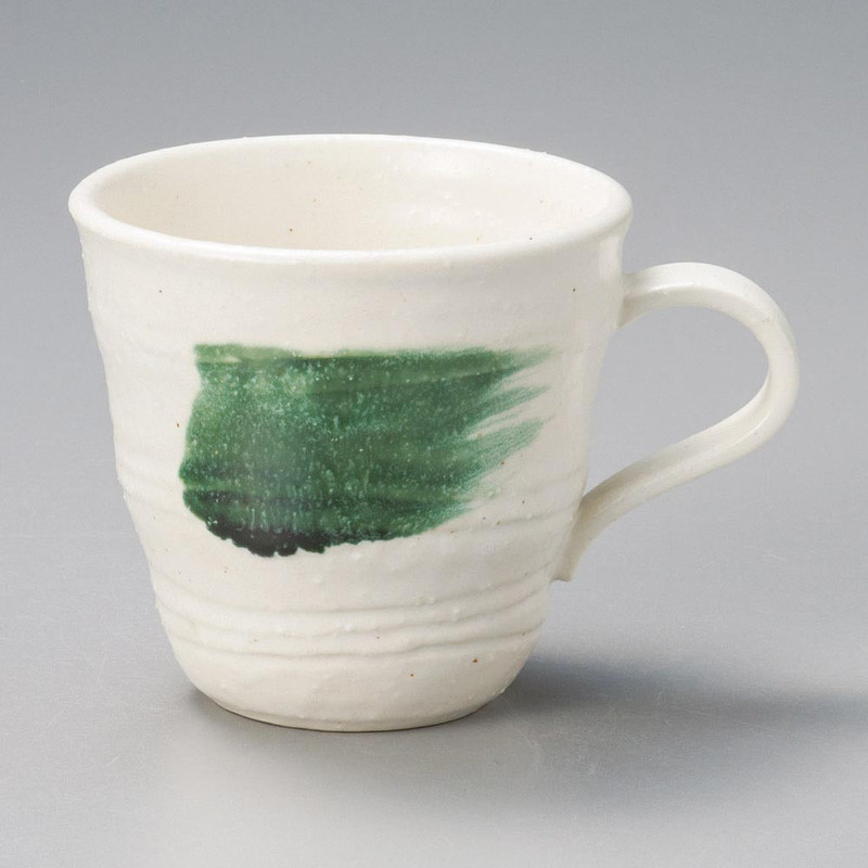 Mino ware Japanese Ceramic Mug Coffee Tea cup White Whirlpool Mug 320ml Japan