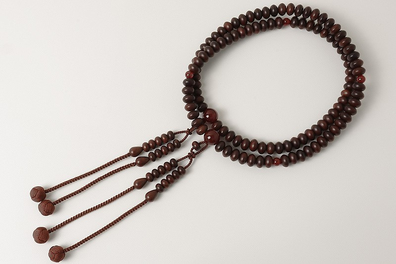 Kyoto Juzu Japanese Buddhist Mala Bracelet ShingonAgate Matte Rosewood shaku3