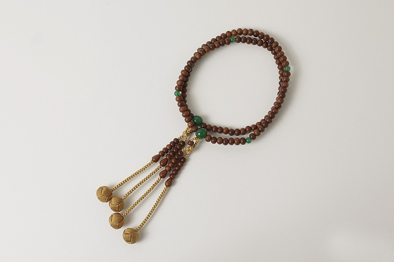 Kyoto Juzu Japanese Buddhist Mala Bracelet ShingonSendan wood Aventurine Japan