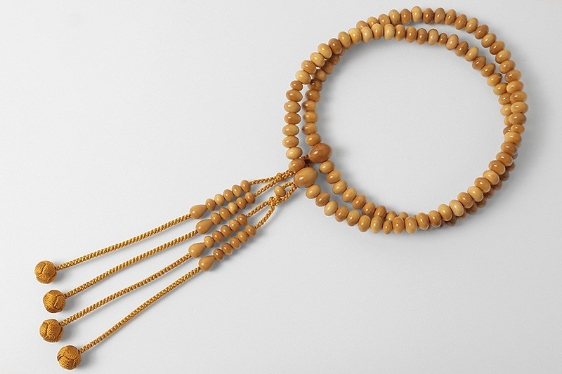 Kyoto Juzu Japanese Buddhist Mala Bracelet ShingonSeigetsu Linden Rose Quartz