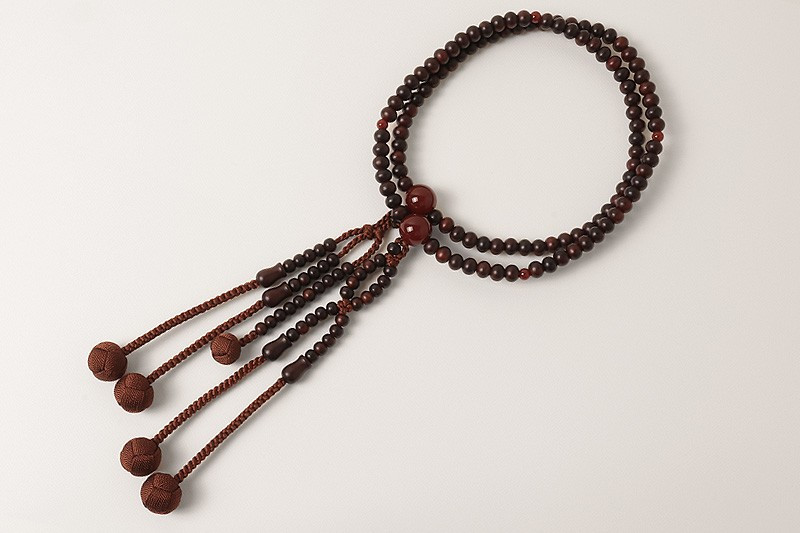 Kyoto Juzu Japanese Buddhist Mala NichirenMatte Rosewood Agate Shaku Men Japan