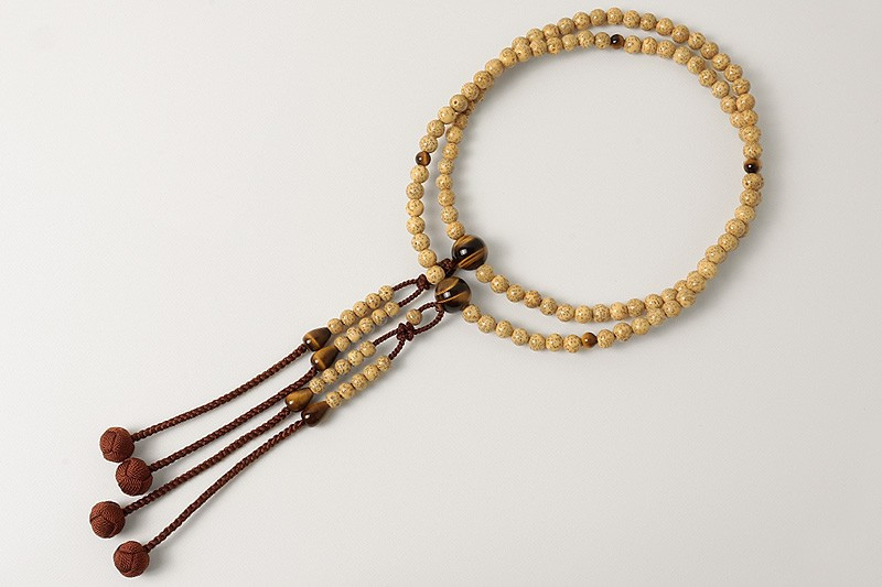 Kyoto Juzu Japanese Buddhist Mala Shingon Seigetsu Linden Tiger eye Japan Shaku2