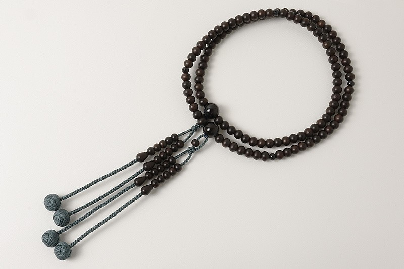 Kyoto Juzu Japanese Buddhist Mala Shingon Matte Stripe ebony Hawks eye Men Japan