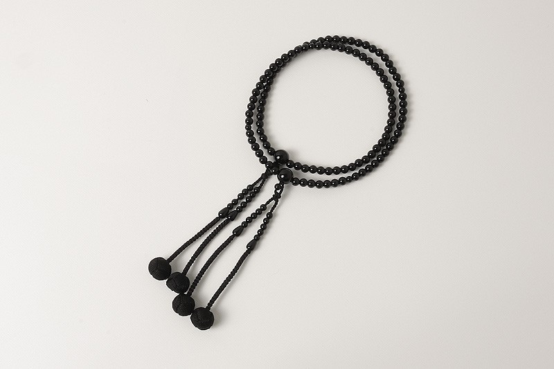 Kyoto Juzu Japanese Buddhist Mala Bracelet Shingon Black Onyx 8sun woman Japan