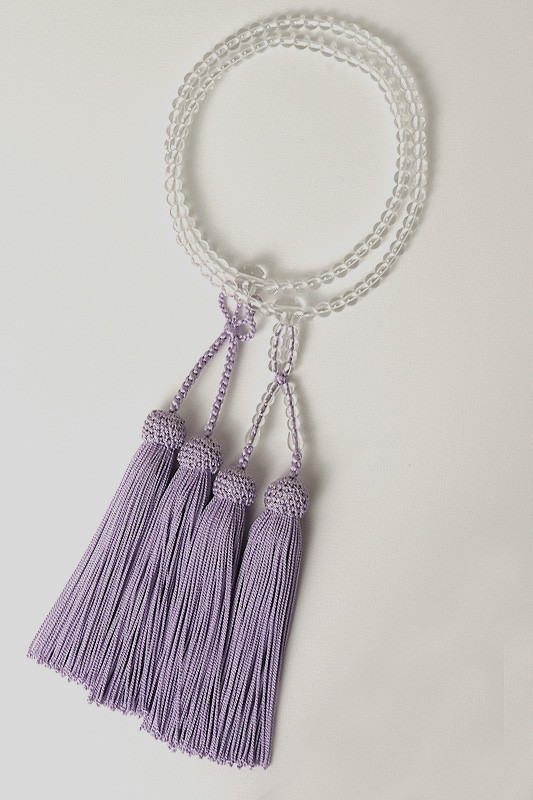 Kyoto Juzu Japanese Buddhist Mala Jodo shinshu Crystal quartz Japan Ash pink