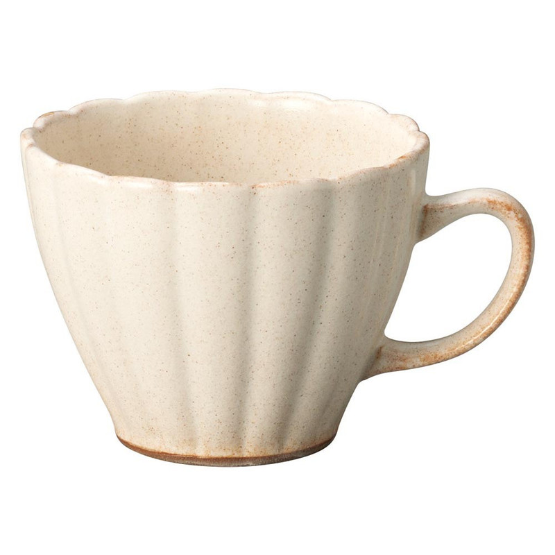 Mino ware Japanese Ceramic Mug Coffee Tea cup White Hagi Flower shape Japan