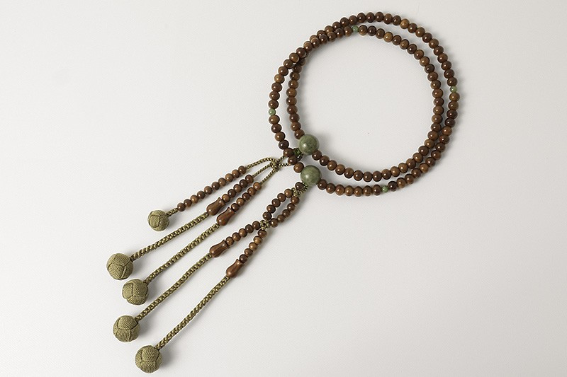 Kyoto Juzu Japanese Buddhist Mala Nichiren Ryokudan Saussurite Shaku Japan