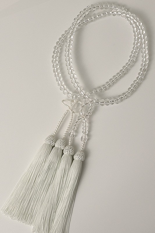 Kyoto Juzu Japanese Buddhist Mala Jodo shinshu Crystal quartz Japan Oval beads