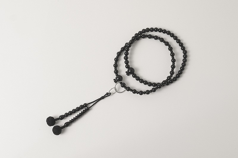 Kyoto Juzu Japanese Buddhist Mala Jodo shu Black Onyx Woman Japan