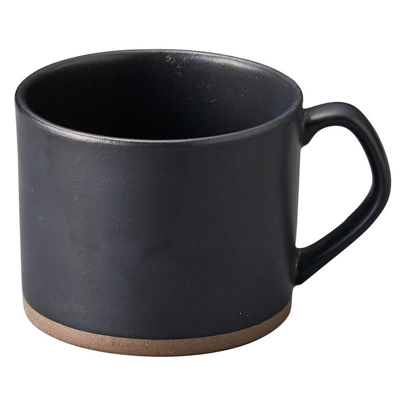 Mino ware Japanese Ceramic Mug Coffee Tea cup Des-Pres Black Straight Mug Japan