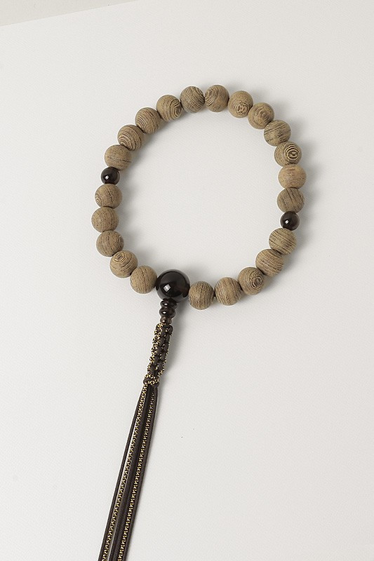 Kyoto Juzu Japanese Buddhist Mala Jodo shinshu Ironwood Subiki Brown quartz