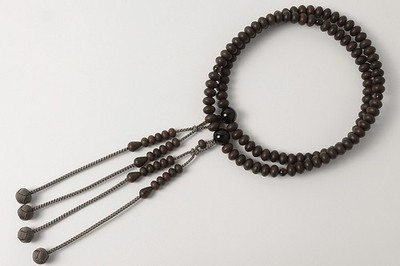 Kyoto Juzu Japanese Buddhist Mala ShingonSiam Persimmon Smoky Quartz Shaku3
