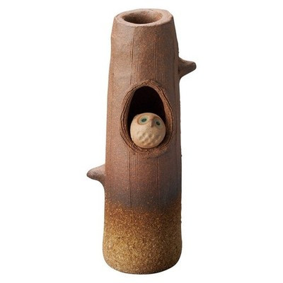 Shigaraki Ware Owl Fukuro Mini Flower Vase Japanese pottery Made in Japan 237