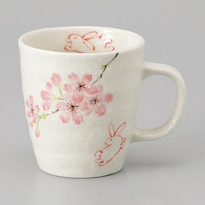 Mino ware Japanese Ceramic Mug Coffee Tea cup Sakura Cherryblossom Pink Japan