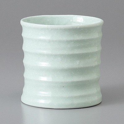 Green Carved Umeshu Glass Mino Ware Japanese Tableware Made in Japan 250ml