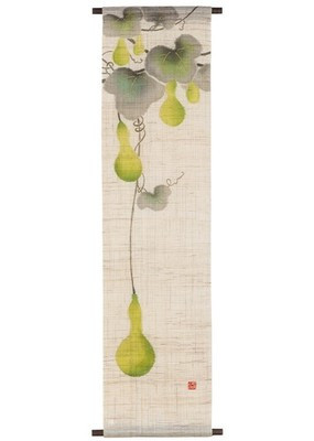 Kyoto Wall Hanging Tapestry Handpainted Linen Hand-Painted Tapestry Six Gourds