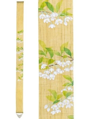 Kyoto Wall Hanging Tapestry Handpainted Linen Japanese Snowbell Summer Japan