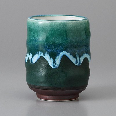 Sushi Yunomi Japanese Large Green tea cup Green Nagashi 300ml Japan