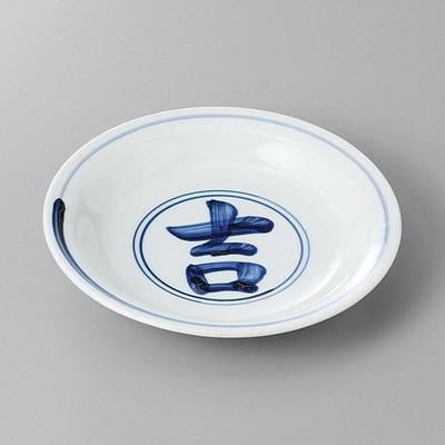 Japanese Mino Ware Blue & White Sometsuke 6.2" Side Plate Yoshimoji Design