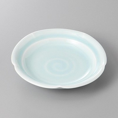 Japanese Seto Celadon Fruit Plate 6" Blue White Porcelain Dishwasher Safe