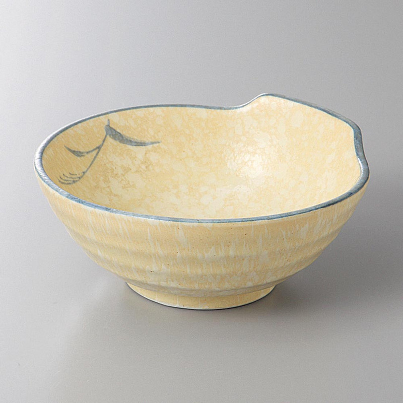 Japanese Seto Ceramic Tonsui Bowl Reed Pattern Hot Pot Dipping Sauce Dish 12cm