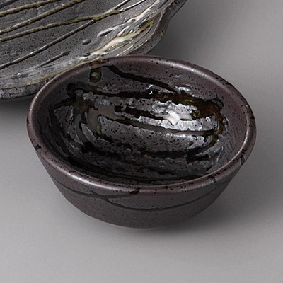 Mino Ware Black Oribe Tonsui Hot Pot Serving Bowl 11.6cm Japanese Pottery Japan