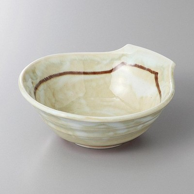 Japanese Seto Rust Line Ceramic Tonsui Bowl Hot Pot Dipping Sauce Dish 13cm
