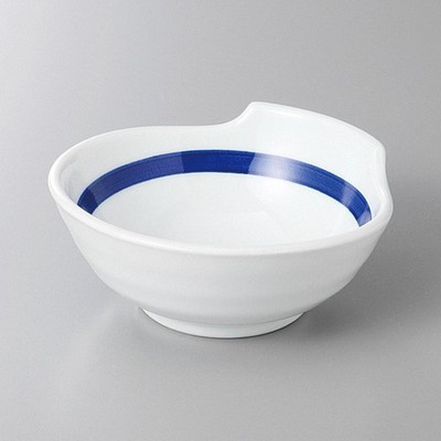 Japanese Seto Ware Line Design Ceramic Tonsui Bowl Hot Pot Dipping Dish 10.5cm