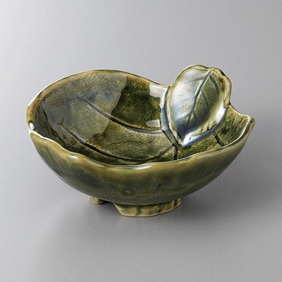 Japanese Seto Ware Oribe Ceramic Tonsui Bowl Hot Pot Dipping Sauce Dish 13cm