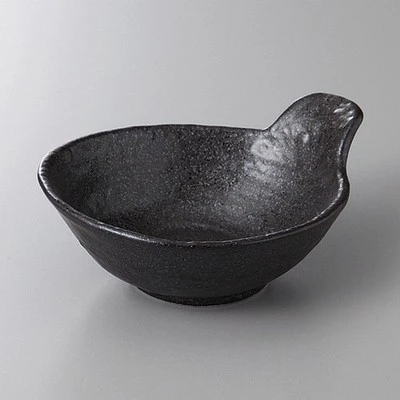 Japanese Mino Ware Black Bizen Style Ceramic Tonsui Bowl Hot Pot Dish 14.7cm