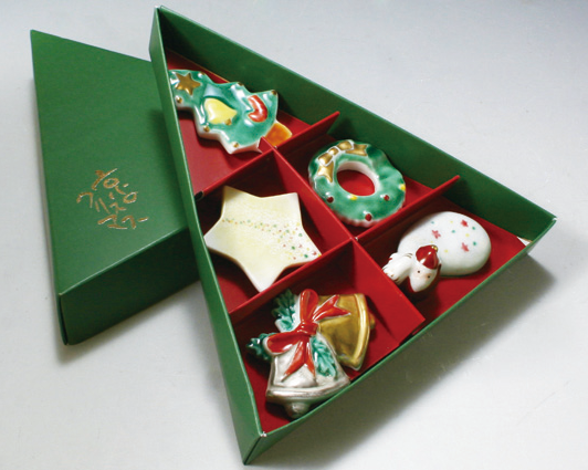 Hashioki Japanese Chopstick rest Kyo Kiyomizu ware Christmas of Kyoto set 5