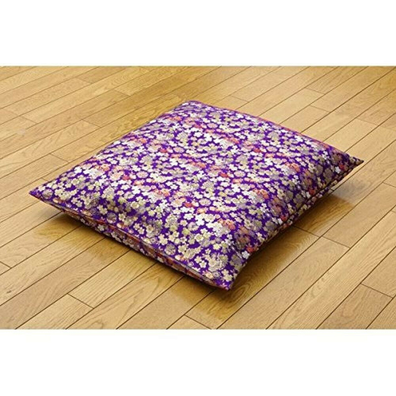 Zabuton Cover Japanese Floor Cushion Mat Kinran Cherry Purple Japan 62x64Hattan