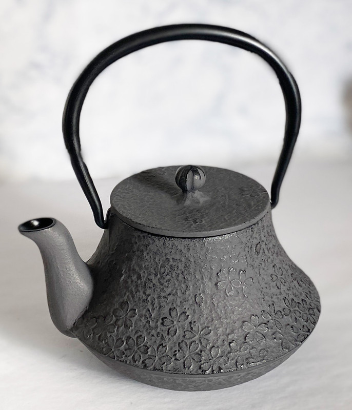 Kyusu Japanese Tea kettle Nanbu Cast Iron Fuji Cherry Pattern 0.4L Japan