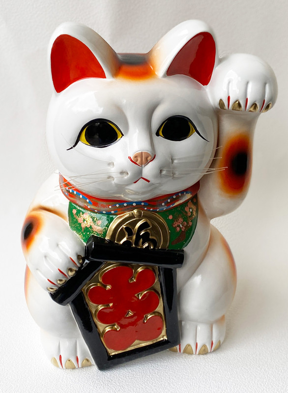 Big MANEKI NEKO O-iri Full house lucky cat TOKONAME yaki Left hand