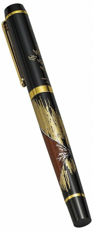 Maki-e Urushi Lacquer Makie Fountain Pen Yamanaka lacquerware Red Mt.Fuji Japan