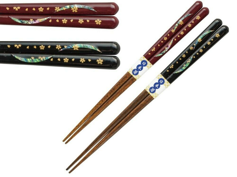Pair Chopsticks Couple Yamanaka lacquerware Cerry Moon Handcrafted Japan
