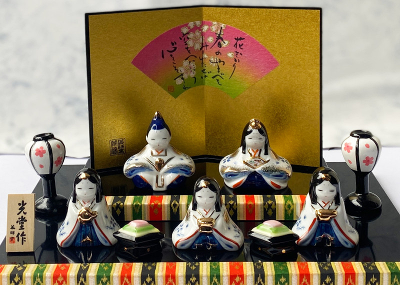 New Hina doll Pottery 2stage Mino yaki Japanese Girls festival Made in Japan