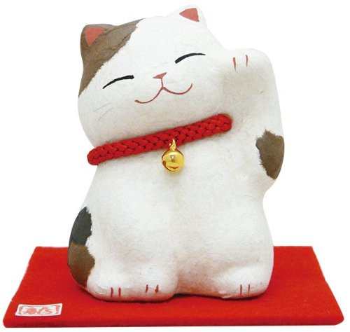 Maneki neko Japanese lucky cat HARIKO kyoto Papier-mache Chigiri