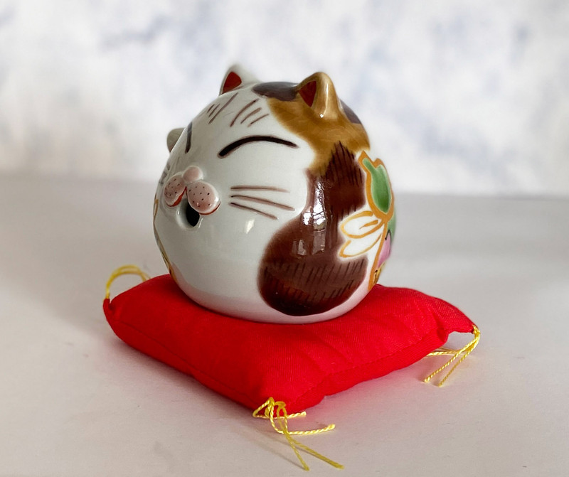 Kutani yaki Roly poly Maneki Neko Okiagari koboshi Calico Mike Lucky ...