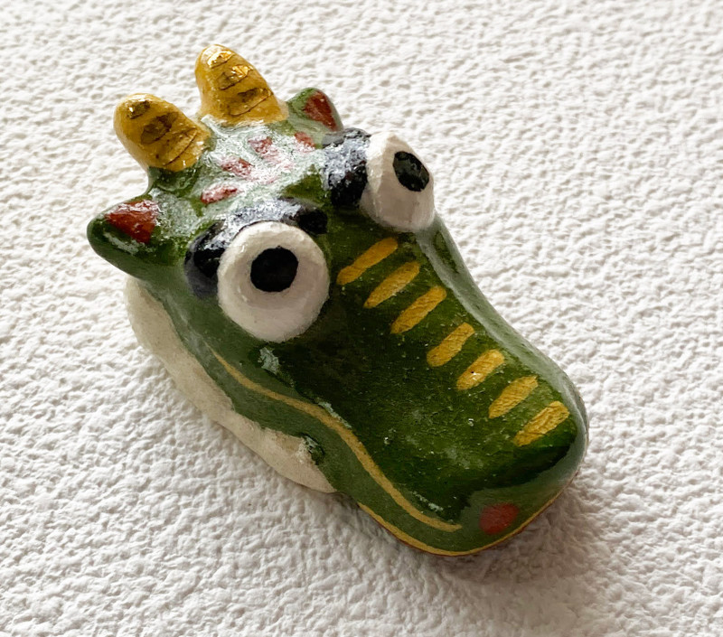 Raku yaki Hashioki Chopstick rest Kiyomizu yaki Doragon Chinese Zodiac Japan