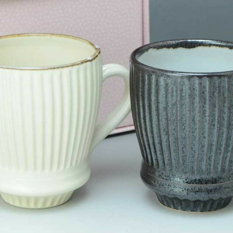 Kyo Kiyomizu yaki ware Mug Cofee Tea Cup Japan Black and White