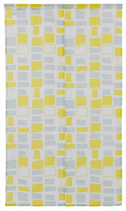 Noren Hanging Door Curtain ?Yellow Square Dot pattern Nordic style Japan