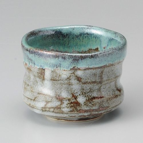 Chawan Japanese green tea bowl Mino ware Ao Shino Hime Chawan
