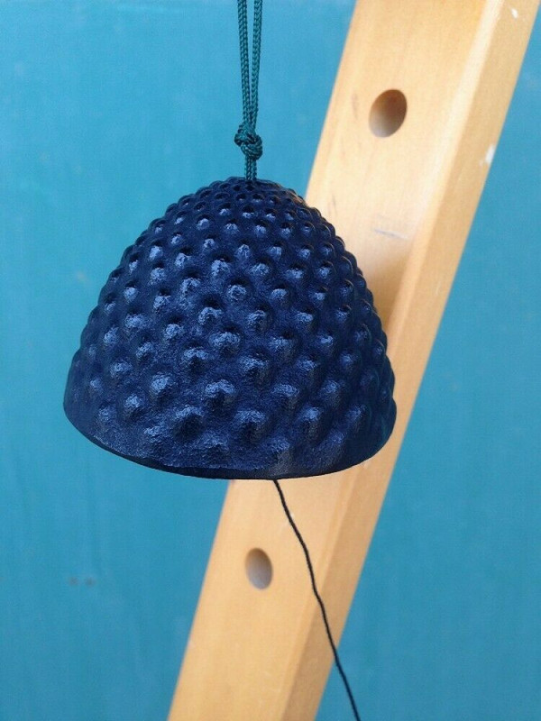 Furin Wind Chime Bell Nanbu Cast IronHandcraft Arare Pattern Made in Japan